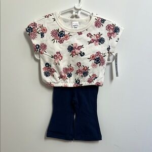 Carter's Floral Top and Navy Pants Set